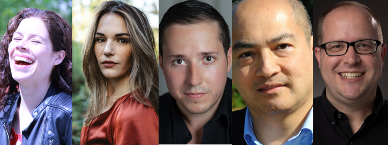 Collage of photos of the 5 soloists who will perform in the Spring 2026 concert